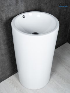 Раковина Gid Nb163 81107 накладная белая 46x46x85